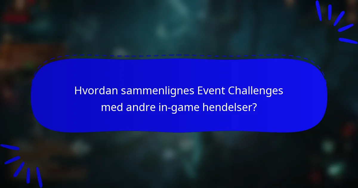 Hvordan sammenlignes Event Challenges med andre in-game hendelser?