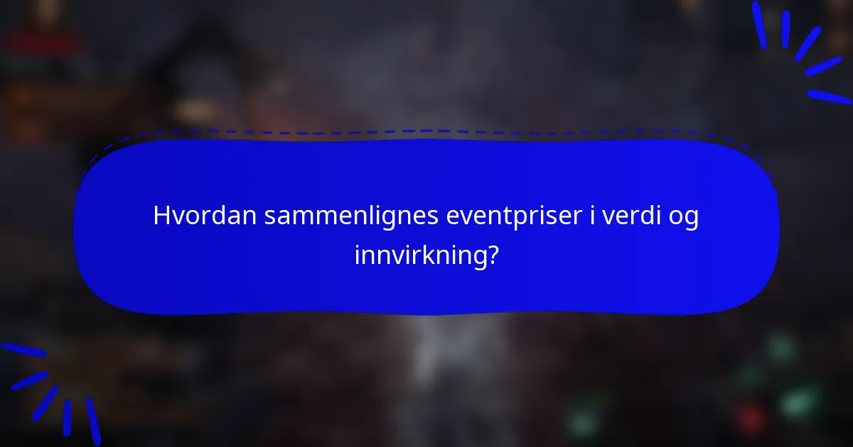 Hvordan sammenlignes eventpriser i verdi og innvirkning?